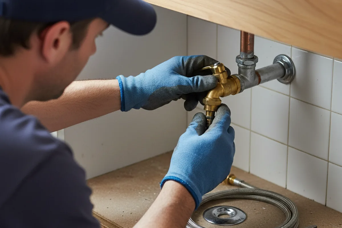 Shutoff valve and fitting work during Burst Pipe Repair in Pine Grove
